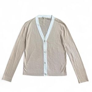 Hermes Margiela era cream white button up cardigan sweater H button stitch XS